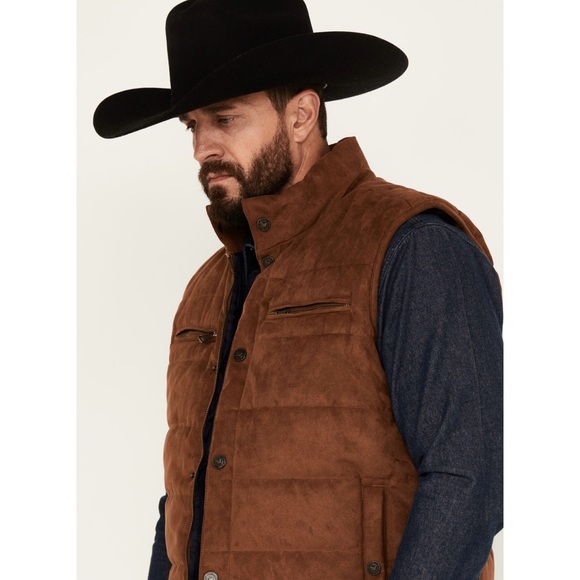 Men's Brown Suede Vest - Picture 2 of 5
